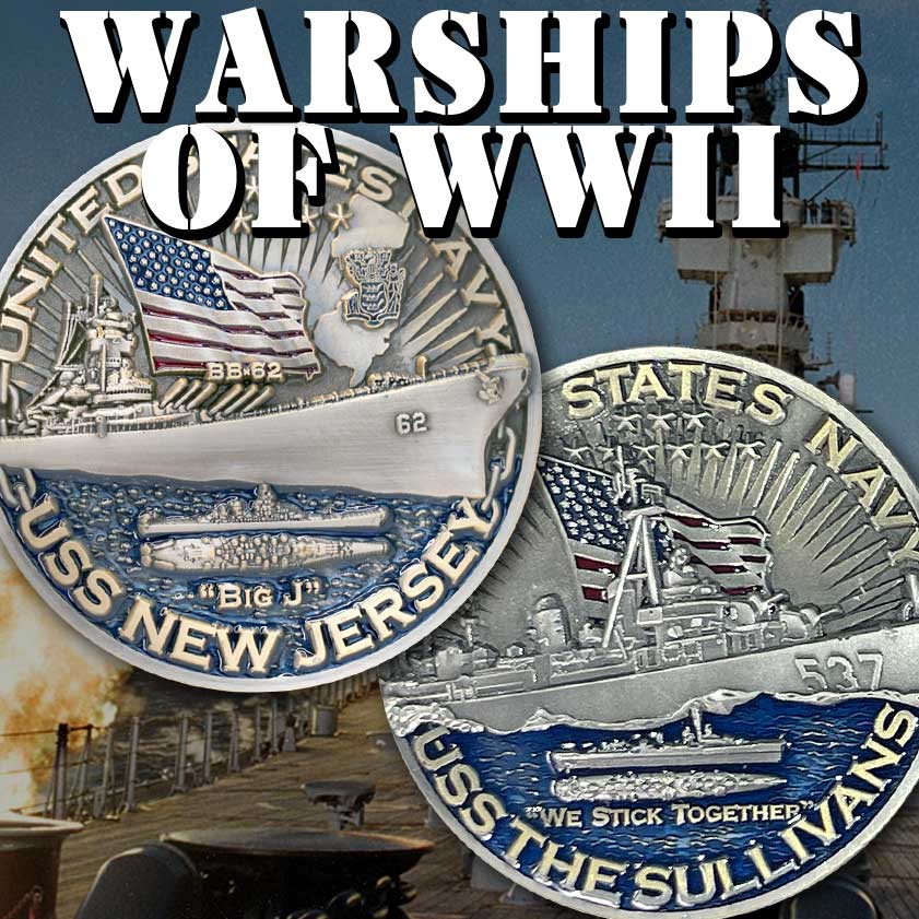Warships of World War 2 Challenge Coins