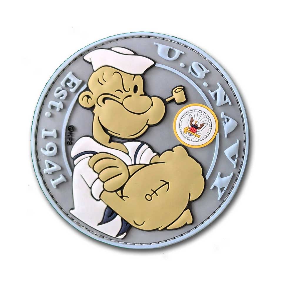 US Navy Popeye the Sailor Since 1941 3.75″ Morale PVC Patch