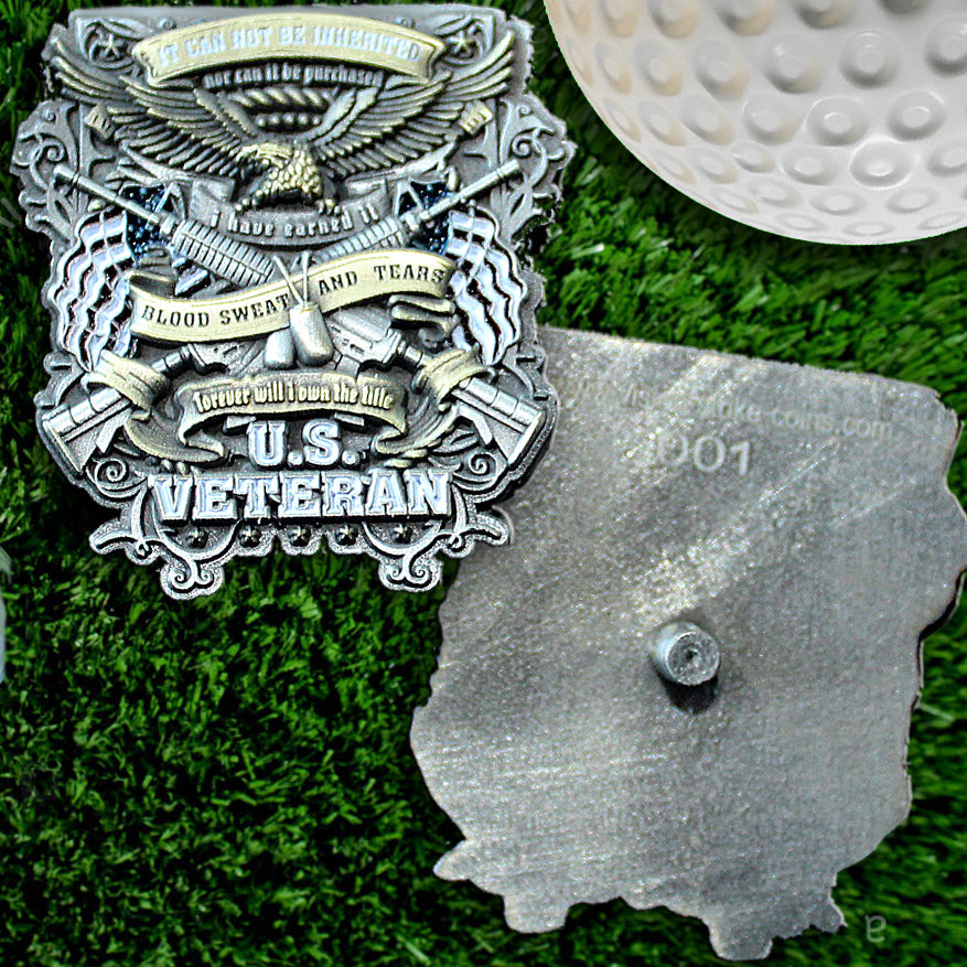 US Veteran Military Golf Ball Marker