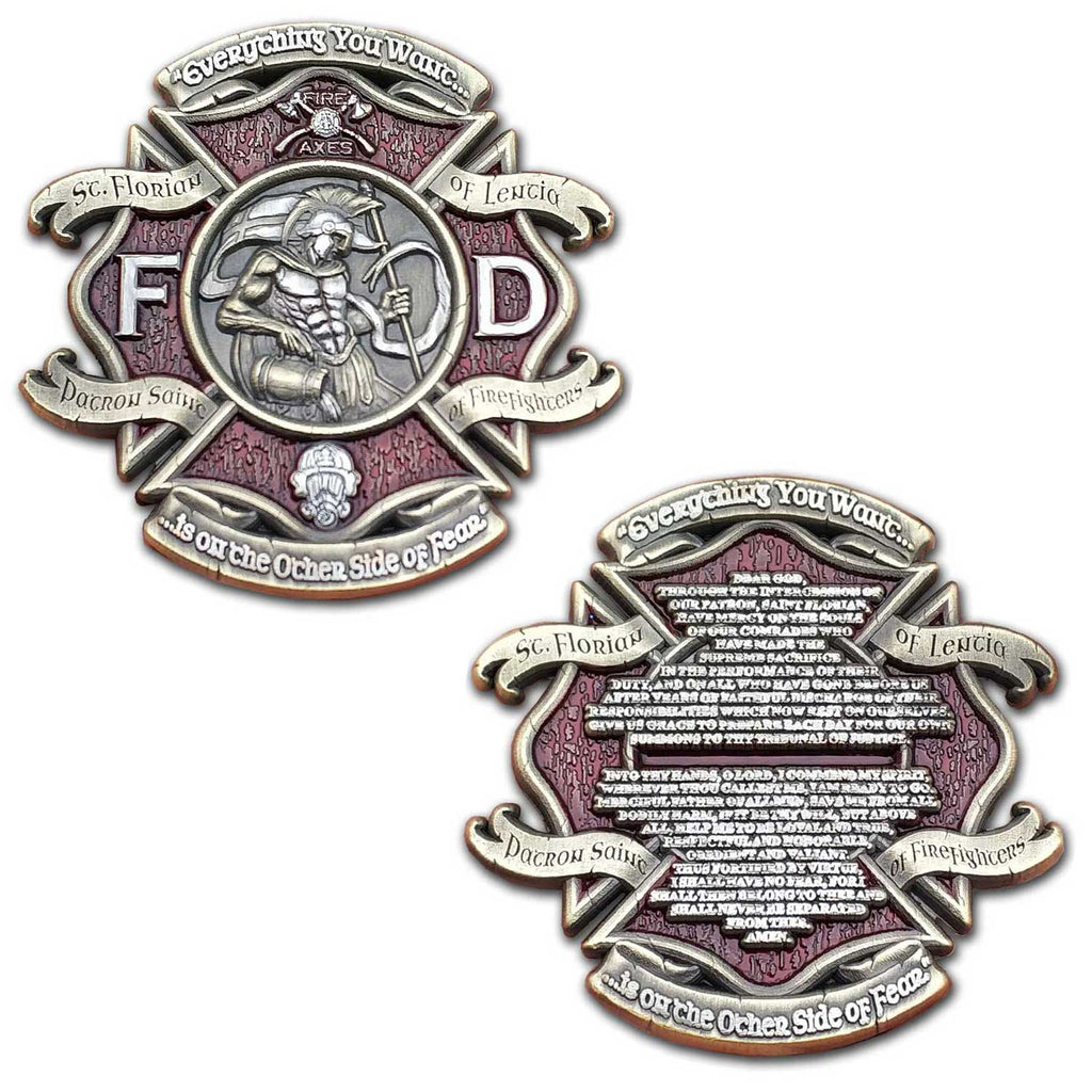 St. Florian Patron Saint of Firefighters Prayer Collectible Challenge Coin