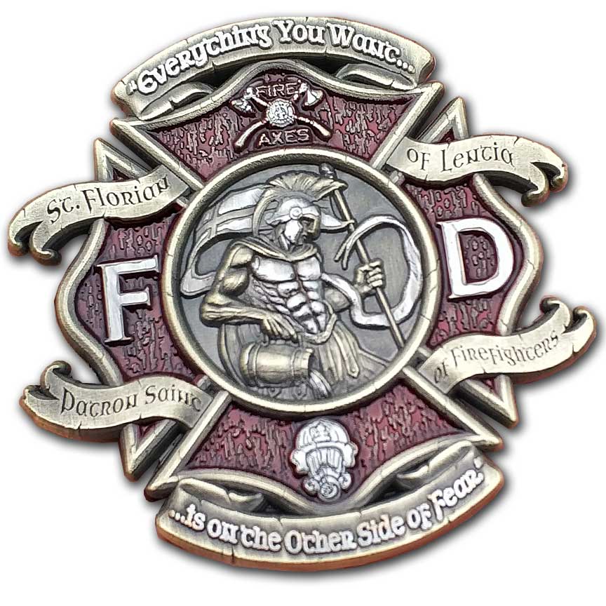 St. Florian Patron Saint of Firefighters Prayer Collectible Challenge Coin