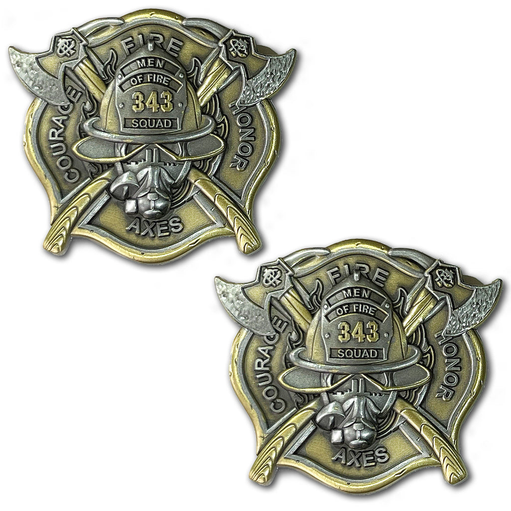 343 Men Of Fire Firefighter Challenge Coin