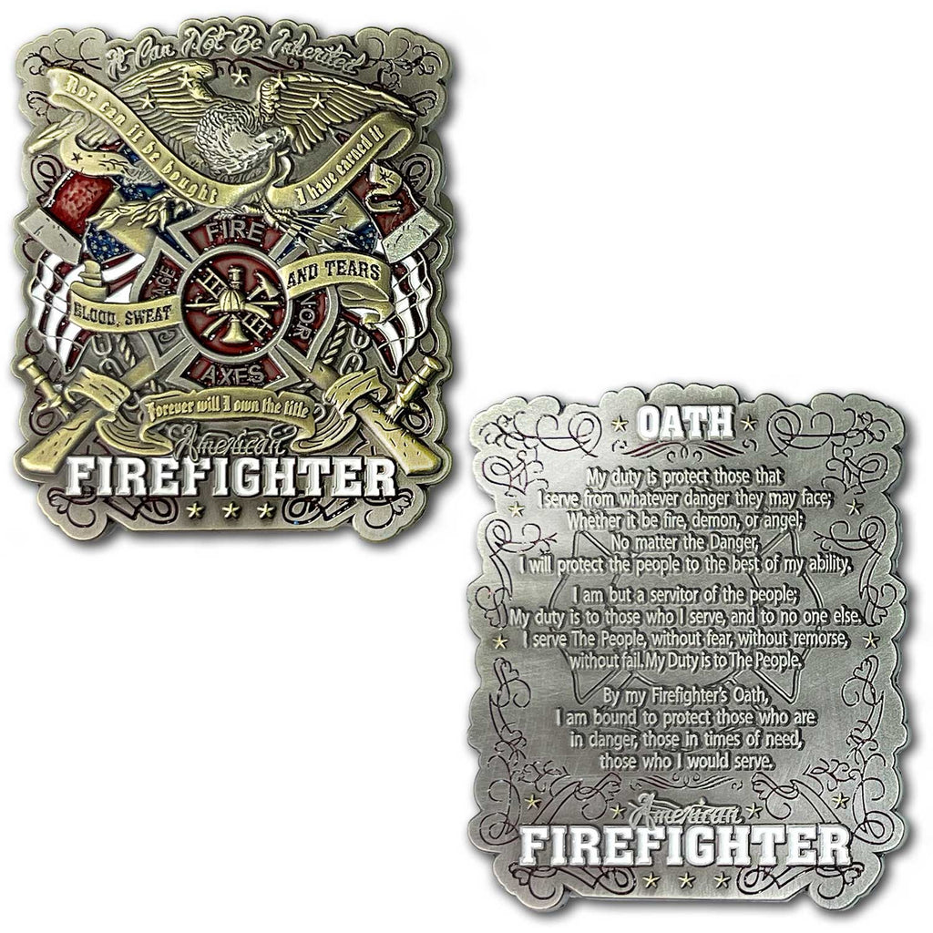 American Firefighter Blood Sweat Tears Firefighter Oath Collectible Coin