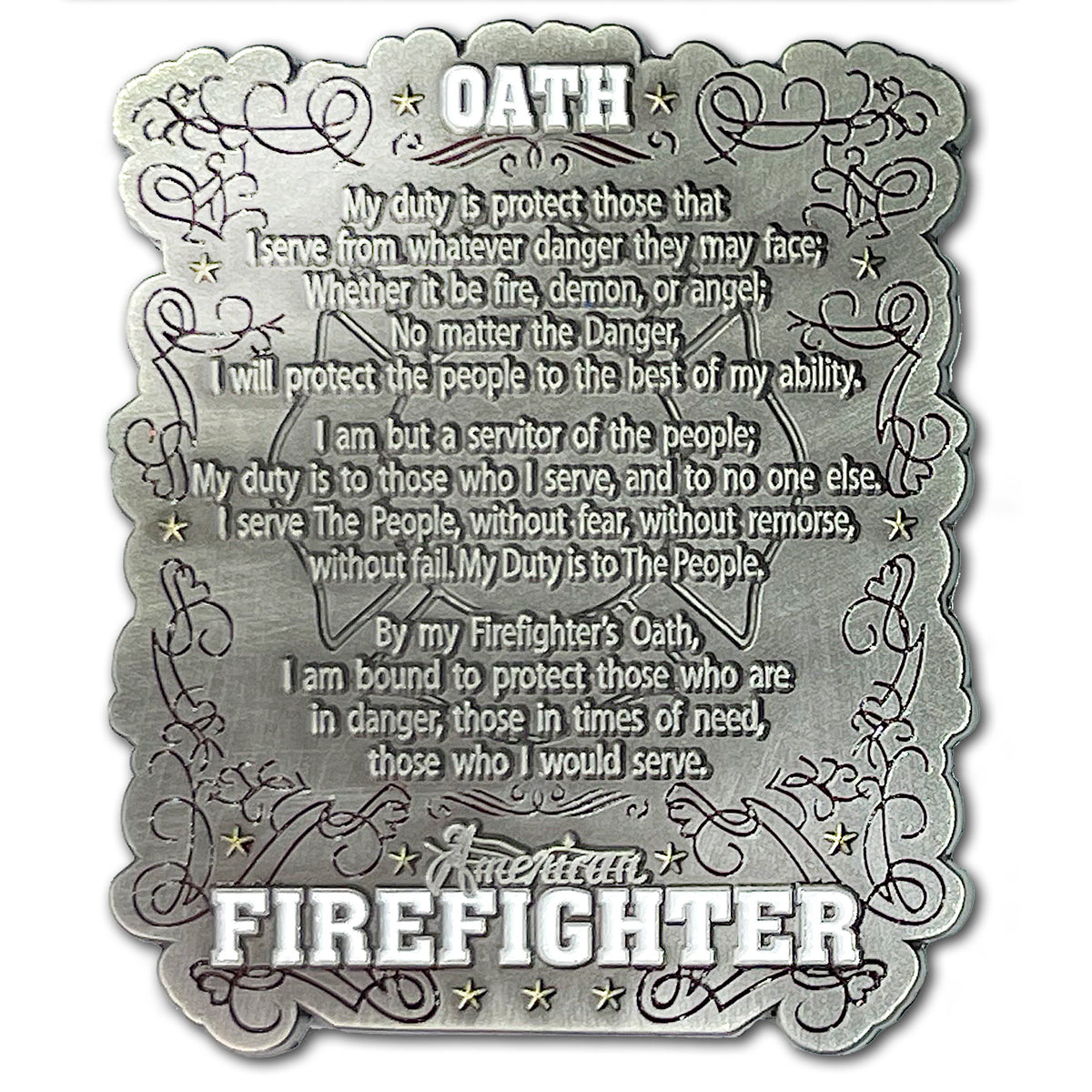 American Firefighter Blood Sweat Tears Firefighter Oath Collectible Coin