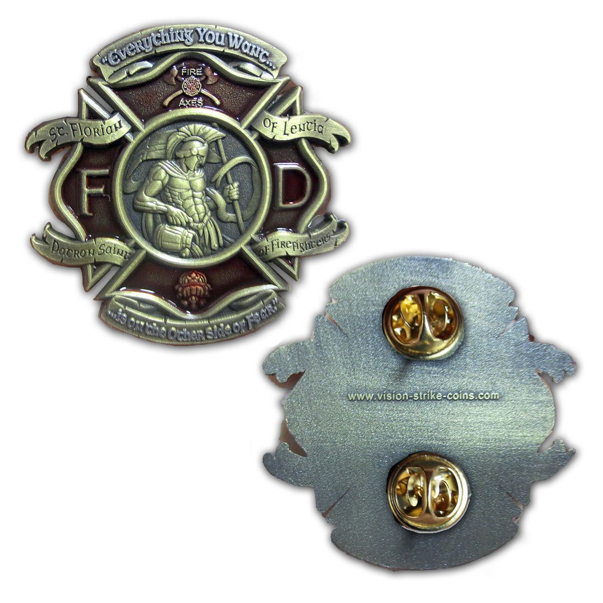 St. Florian Patron Saint of Firefighters Collectible Lapel Pin
