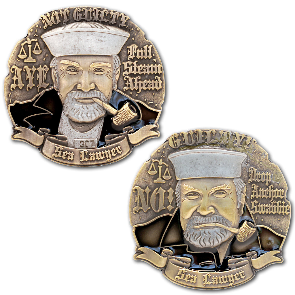 Sea Lawyer US Navy Veteran Collectible Flip Challenge Coin