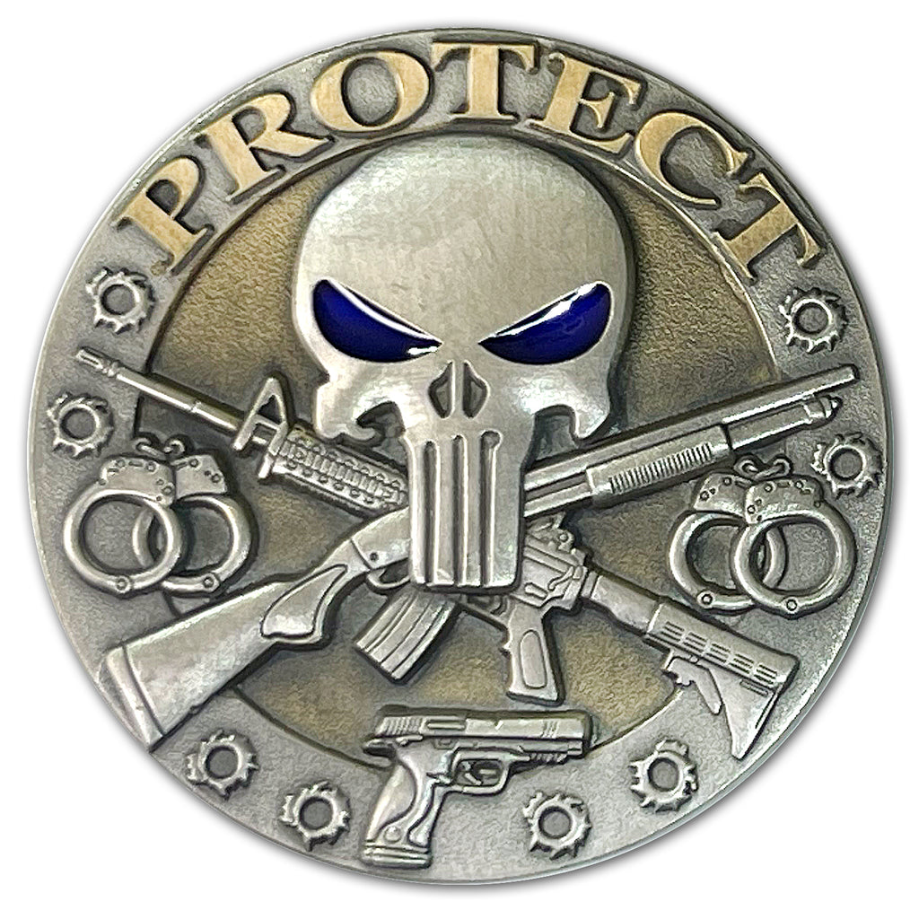 Protect and Serve We The Few For We The People Police Challenge Coin