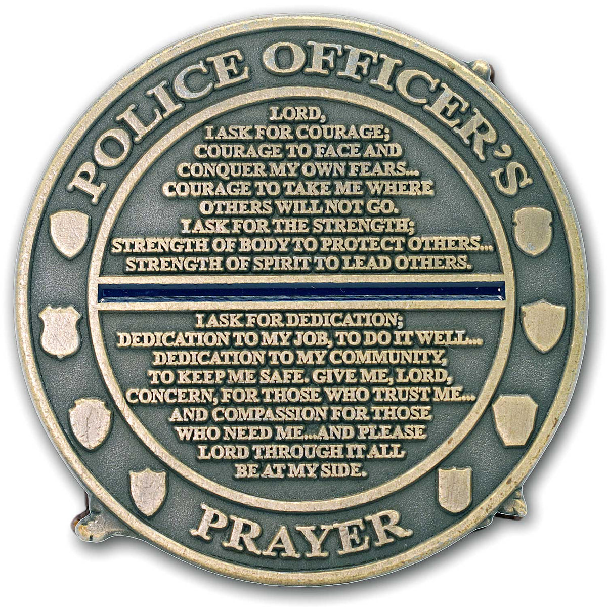 Police Officer’s Prayer Thin Line Blue Line Collectible Coin