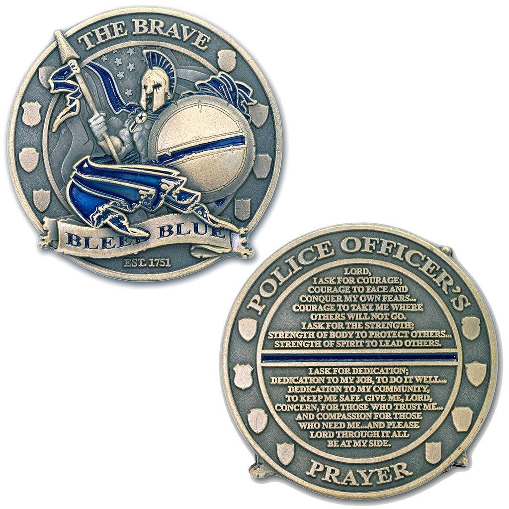 Police Officer’s Prayer Thin Line Blue Line Collectible Coin