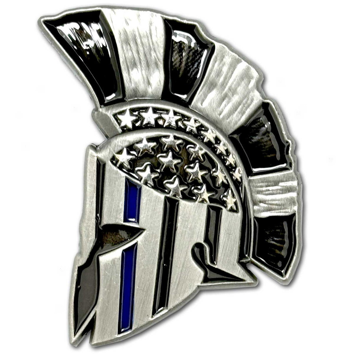 Police Spartan Helmet Thin Blue Line Law Enforcement Collectible Challenge Coin