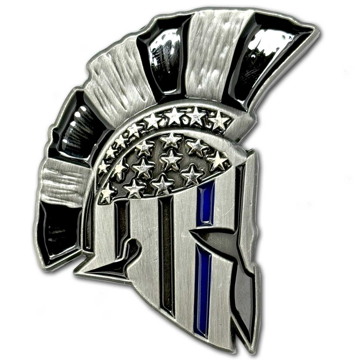 Police Spartan Helmet Thin Blue Line Law Enforcement Collectible Challenge Coin
