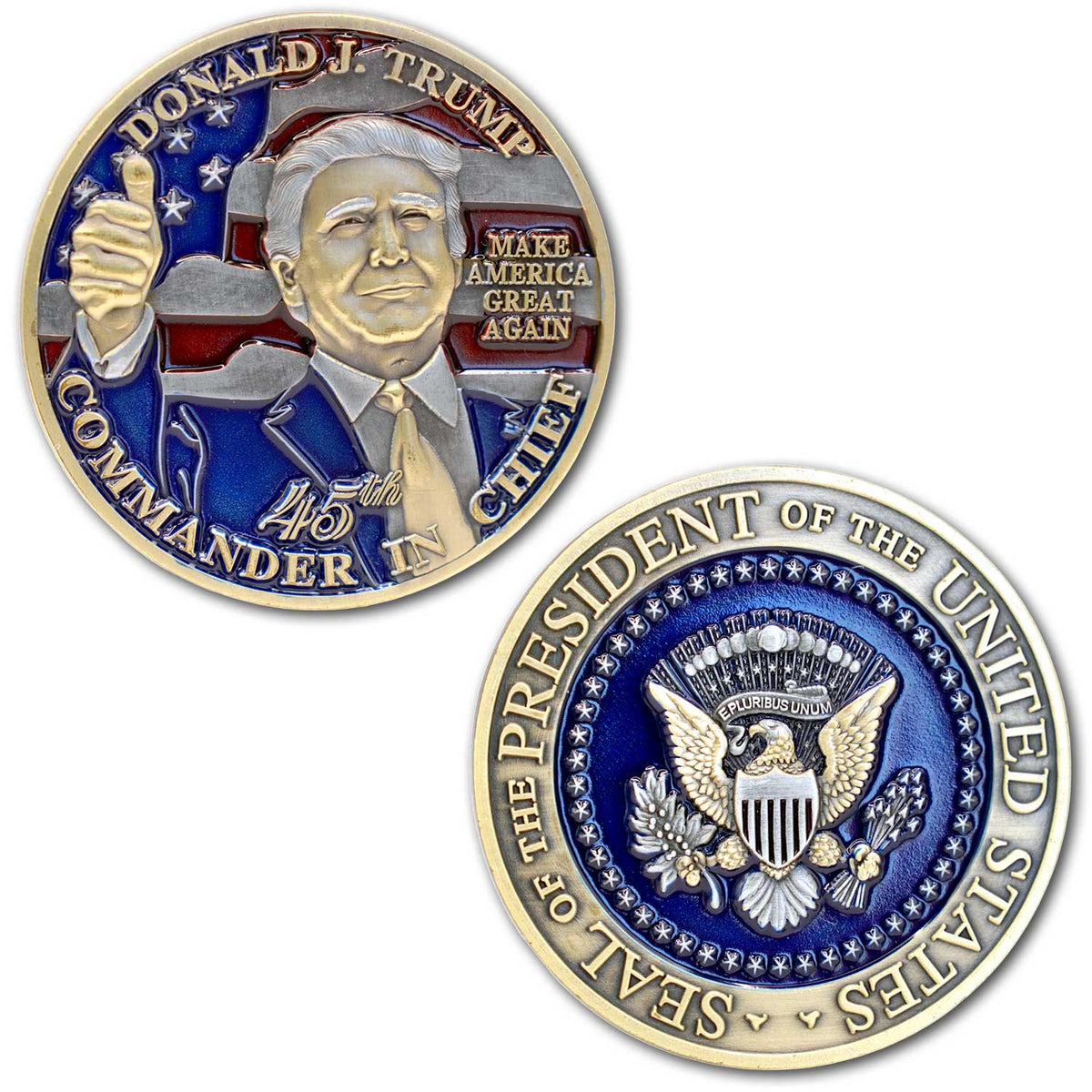 Donald J Trump 45th Commander In Chief MAGA Presidential Collectible Coin