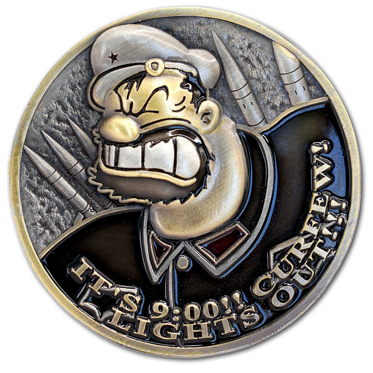 Popeye the Sailor vs Mao Tse Bluto Anti Commi Flip Collectible Challenge Coin