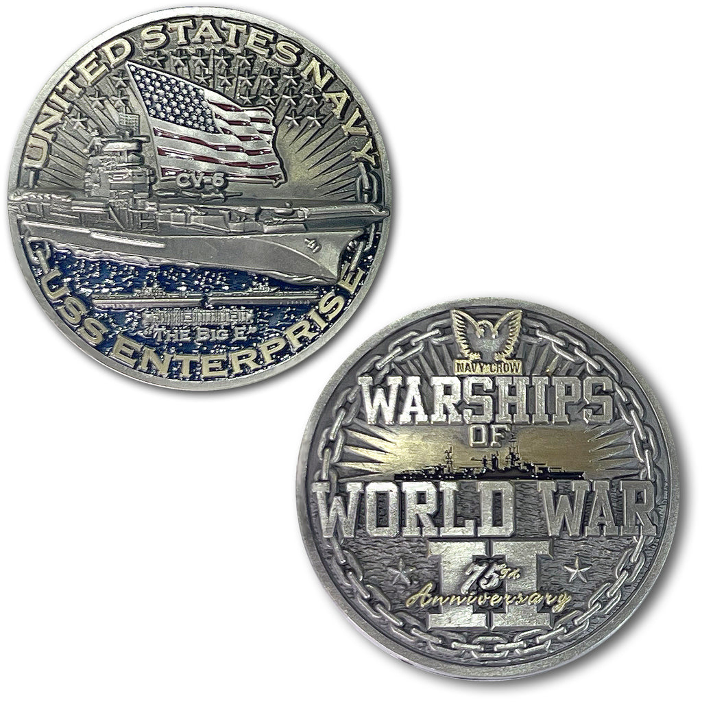USS Enterprise CV-6 World of Warships US Navy Collectible Challenge Coin