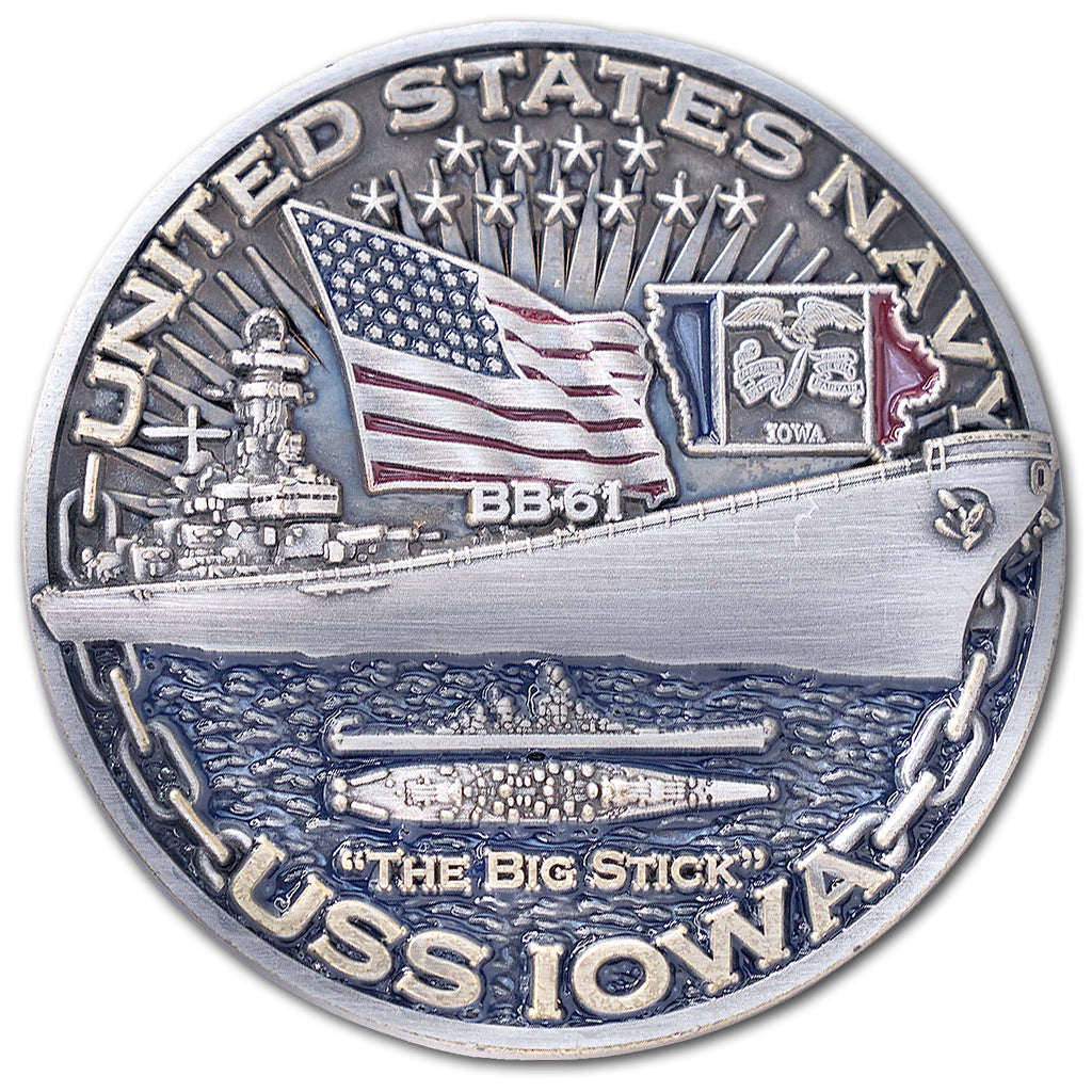 USS Iowa BB-61 Battleship World of Warships US Navy Collectible Challenge Coin