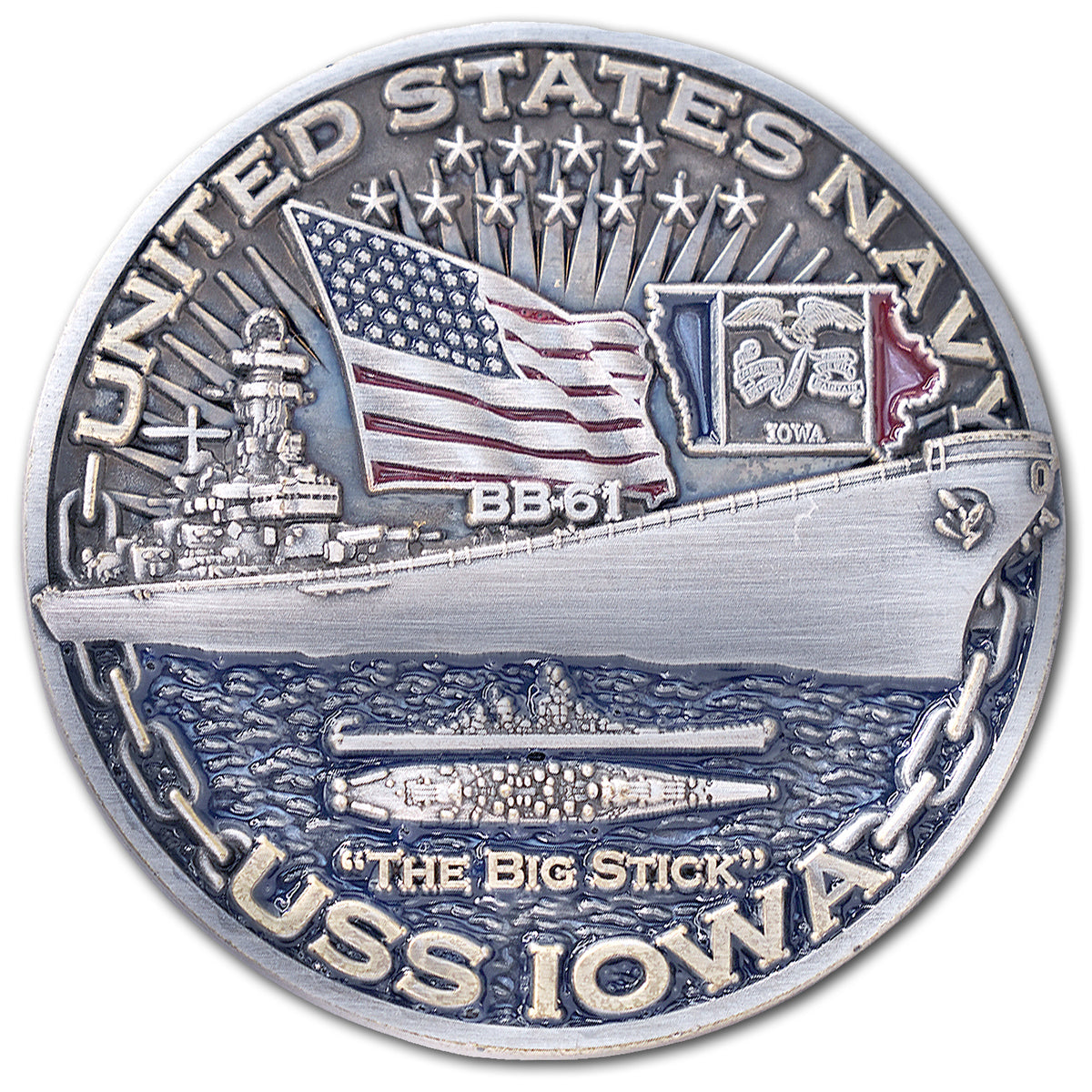USS Iowa BB-61 Battleship World of Warships US Navy Collectible Challenge Coin