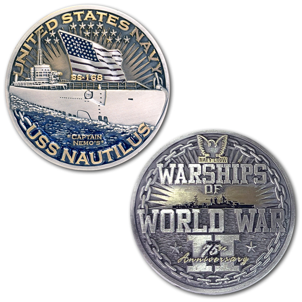 USS Nautilus SS-168 Submarine Navy Warships of World War 2 Collectible Challenge Coin
