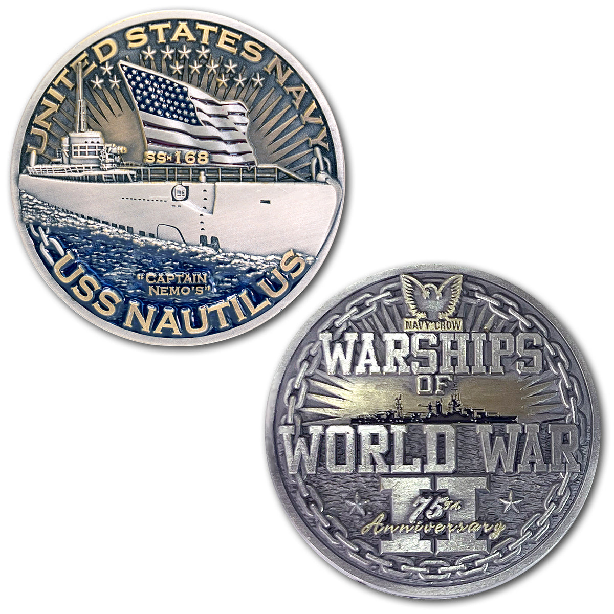 USS Nautilus SS-168 Submarine Navy Warships of World War 2 Collectible Challenge Coin