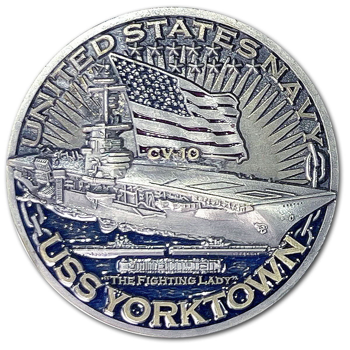 USS Yorktown CV-10 Aircraft Carrier Warships of World War 2 Collectible Challenge Coin