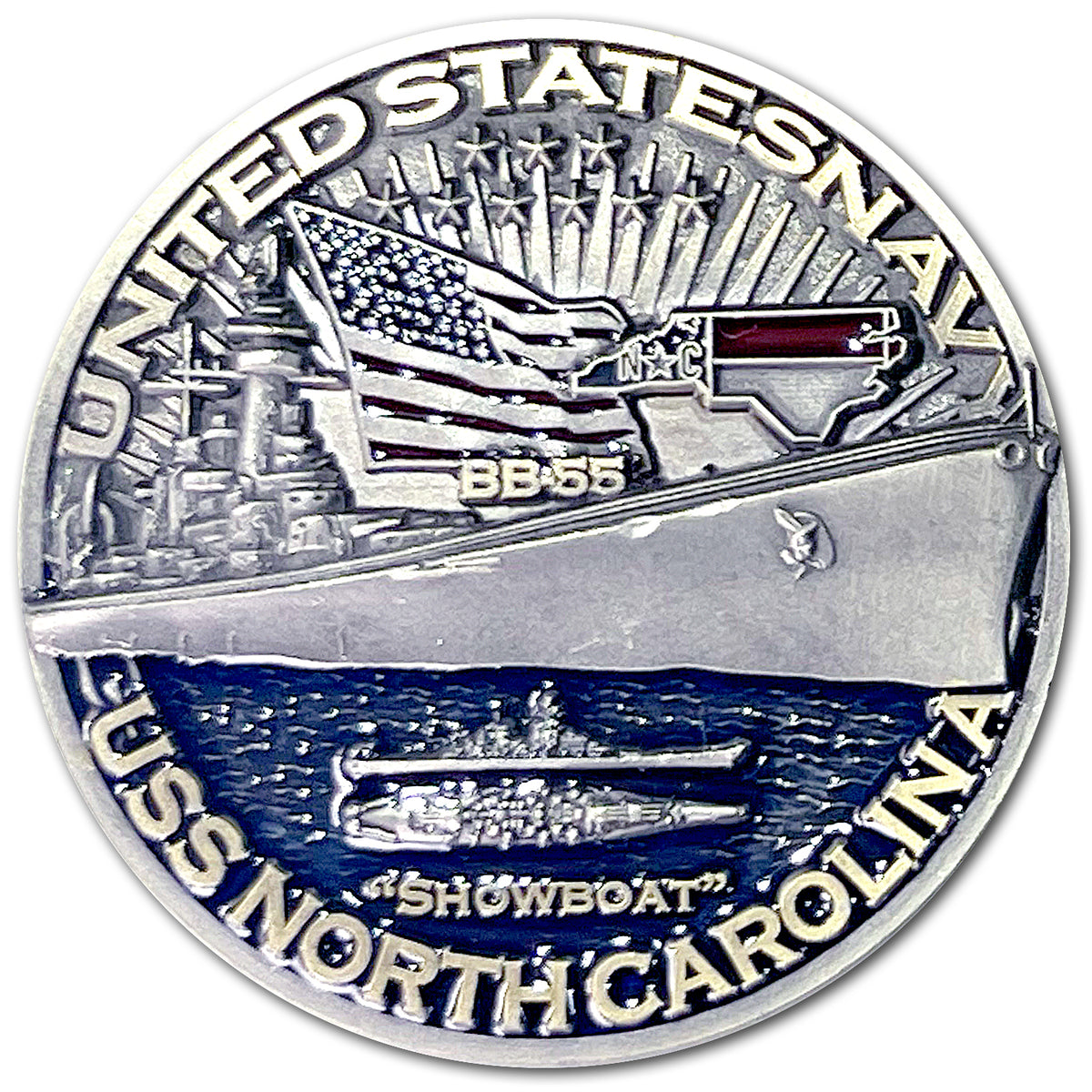 USS North Carolina BB-55 Battleship Warships of World War 2 Collectible Military Challenge Coin