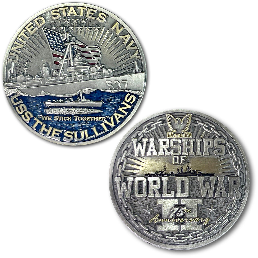 USS The Sullivans DD-537 Destroyer Warships of World War 2 Collectible Challenge Coin