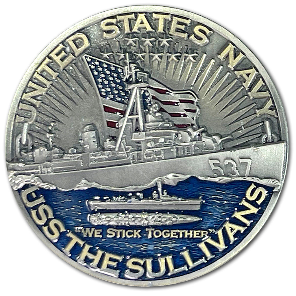 USS The Sullivans DD-537 Destroyer Warships of World War 2 Collectible Challenge Coin