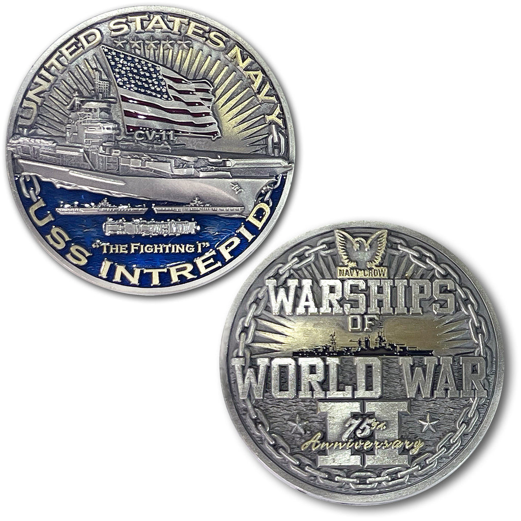 USS Intrepid CV-11 Aircraft Carrier World of Warships Collectible Challenge Coin