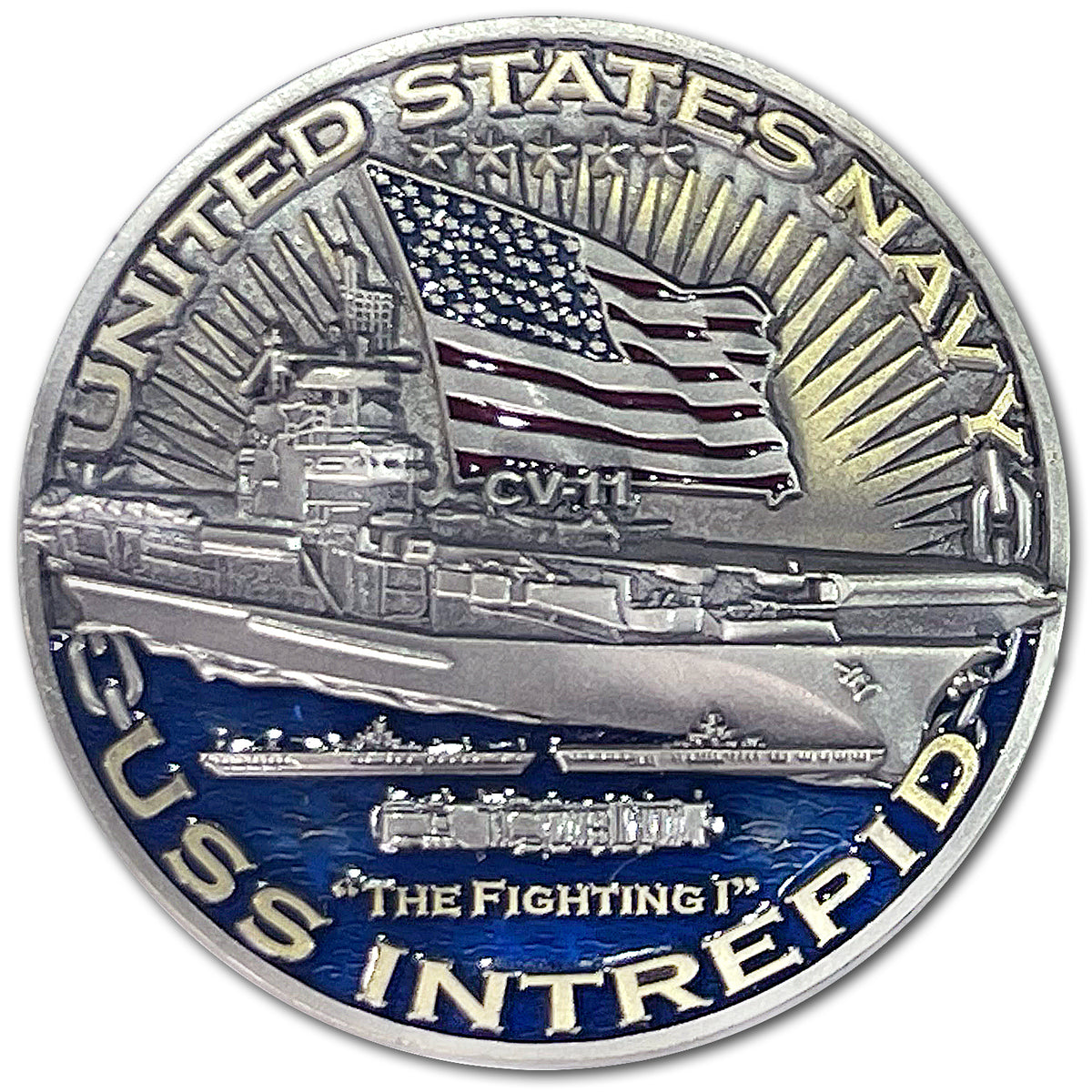 USS Intrepid CV-11 Aircraft Carrier World of Warships Collectible Challenge Coin
