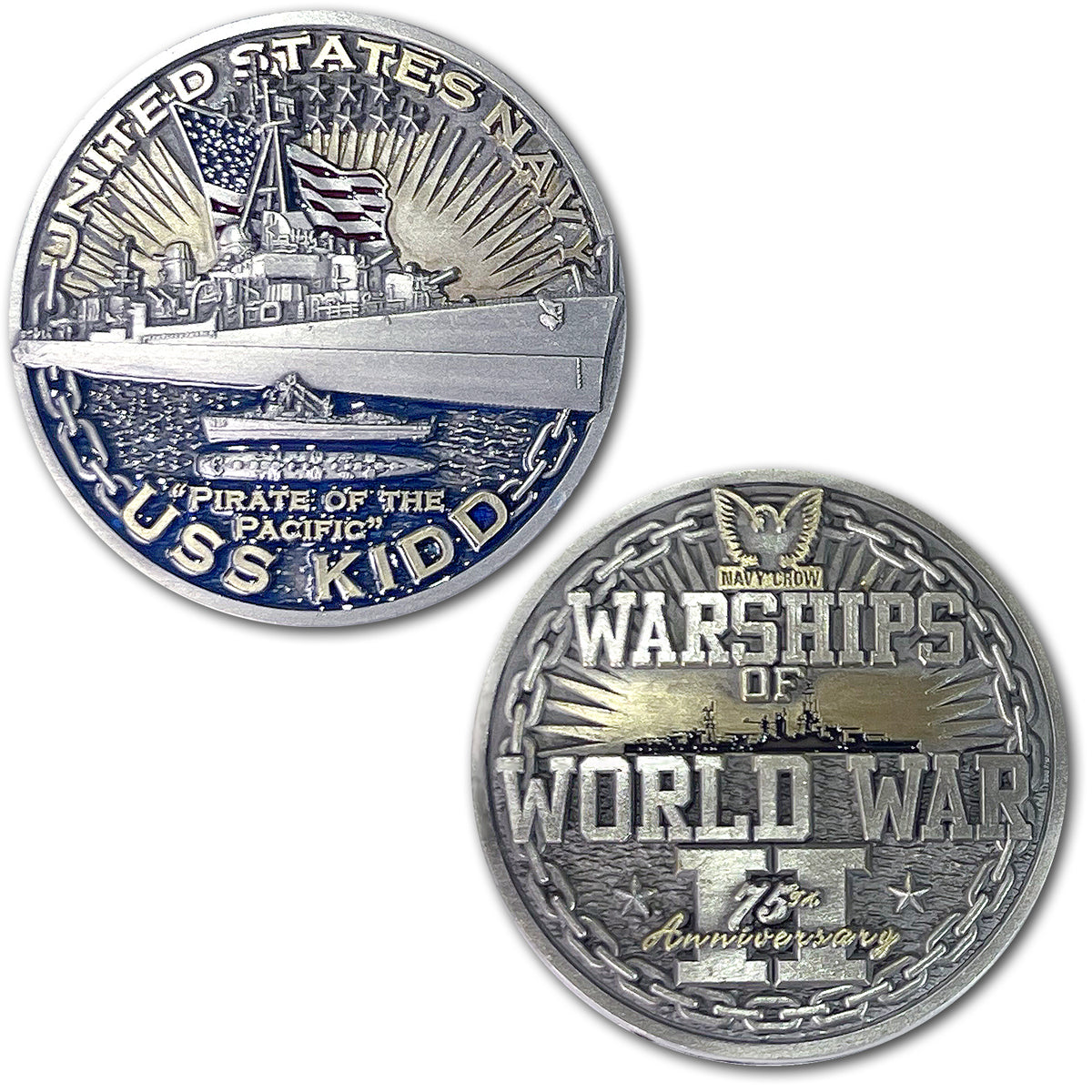USS Kidd DDS-661 Destroyer Warships of World War 2 Collectible Coin