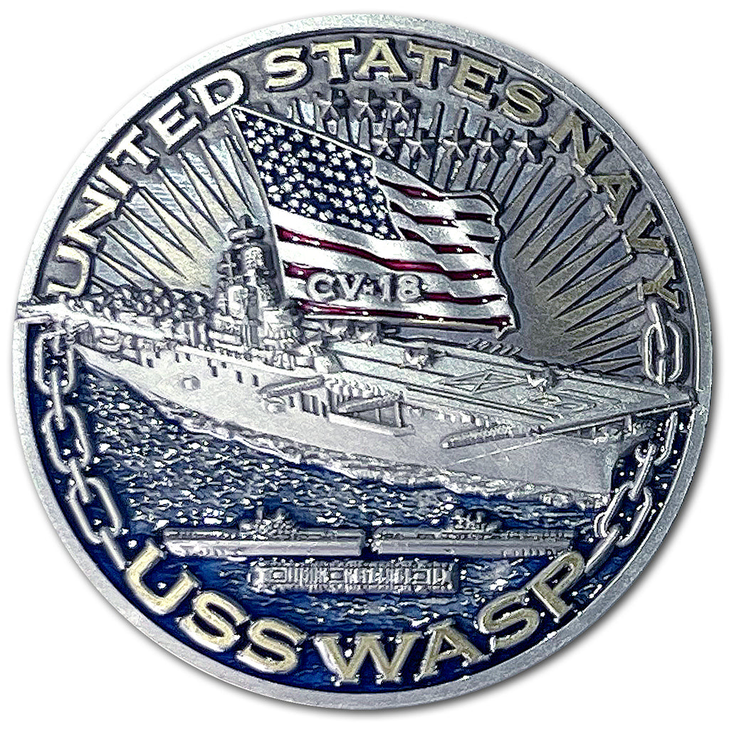 USS Wasp CV-18 Aircraft Carrier Warships of World War 2 Collectible Challenge Coin