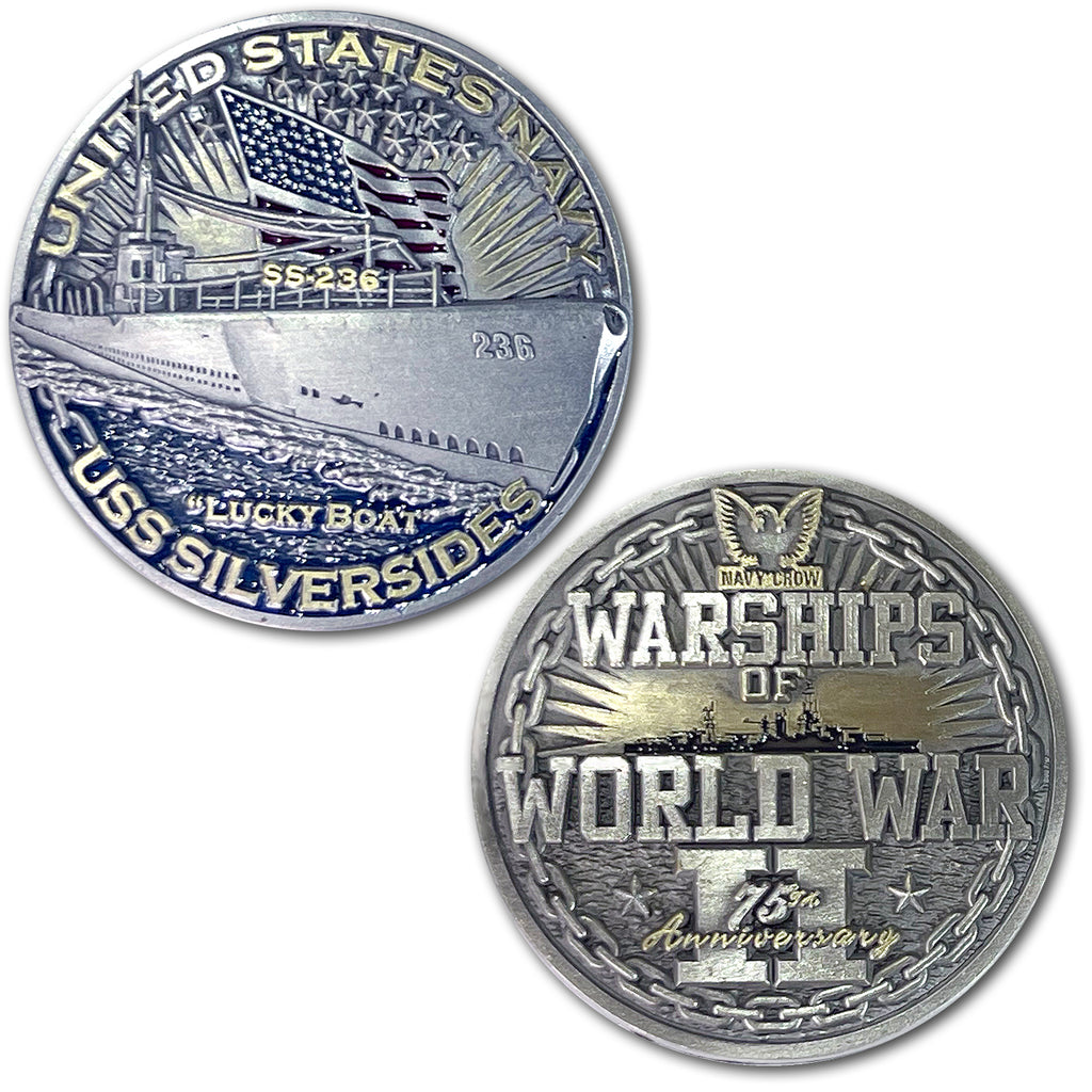 USS Silversides SS-236 Submarine Warships of World War 2 Collectible Challenge Coin