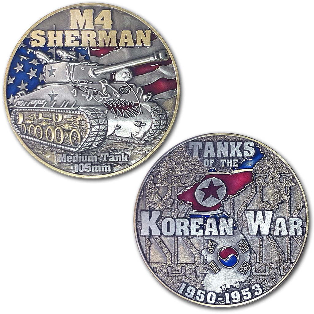 M4 Sherman 105mm Medium Tanks of The Korean War Collectible Challenge Coins
