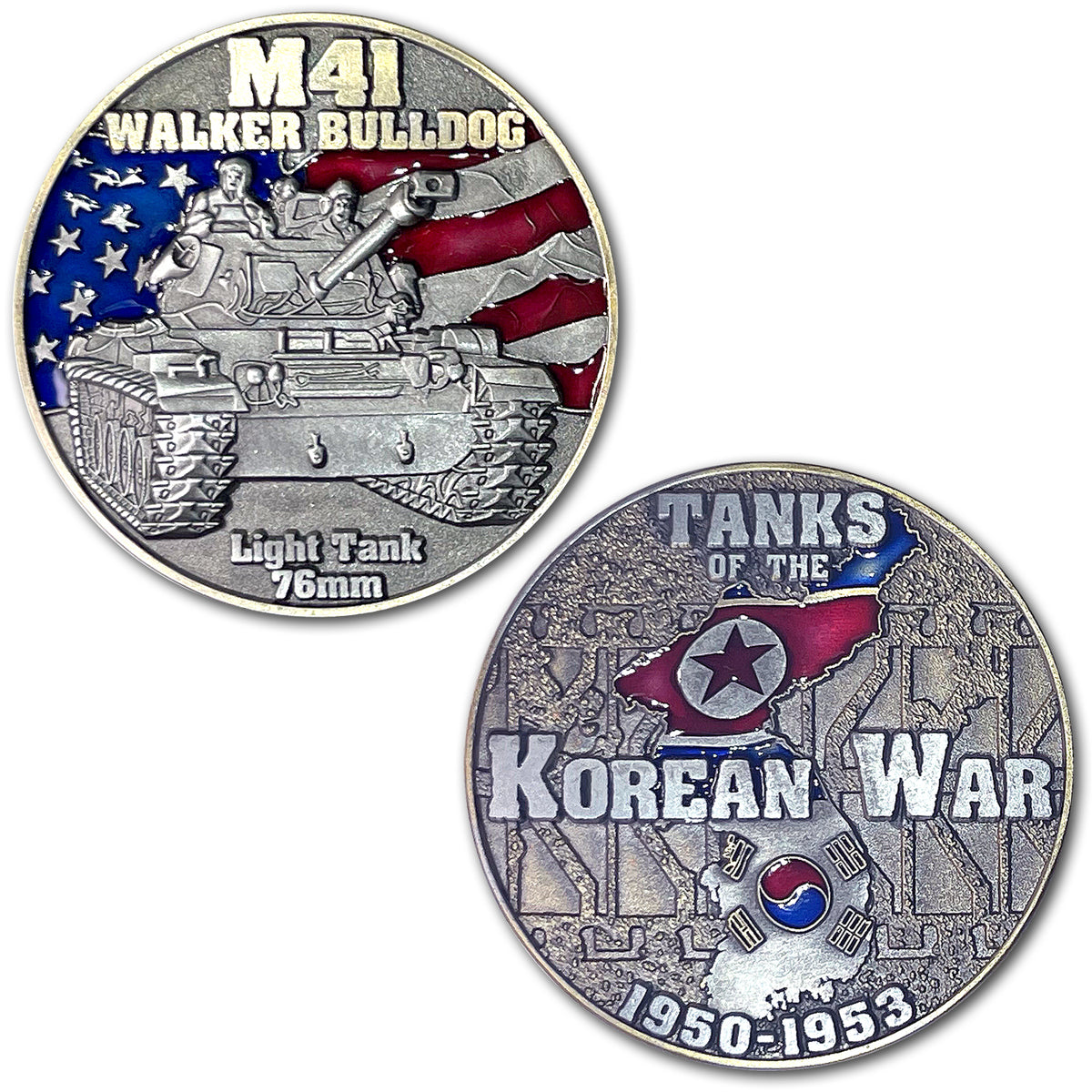 M41 Walker Bulldog 76mm Light Tanks of The Korean War Collectible Challenge Coins