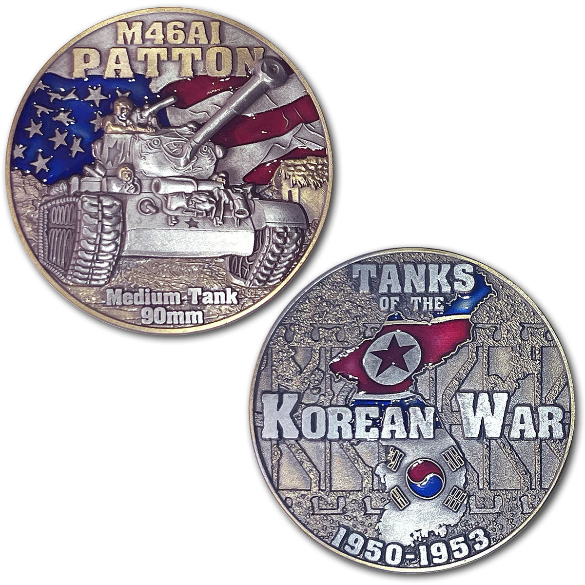 M46A1 Patton 90mm Medium Tanks of The Korean War Collectible Challenge Coins