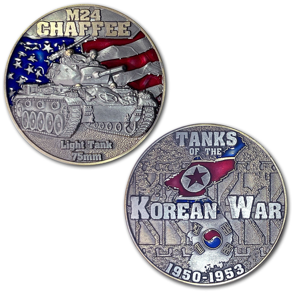 M24 Chaffee 75mm Light Tanks of The Korean War Collectible Challenge Coins
