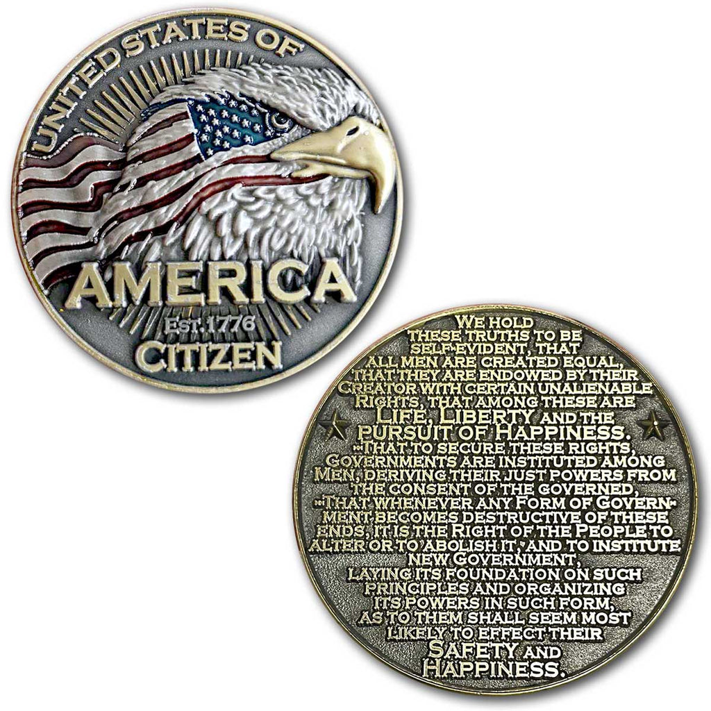 US Citizen Declaration of Independence Patriot Collectible Challenge Coin