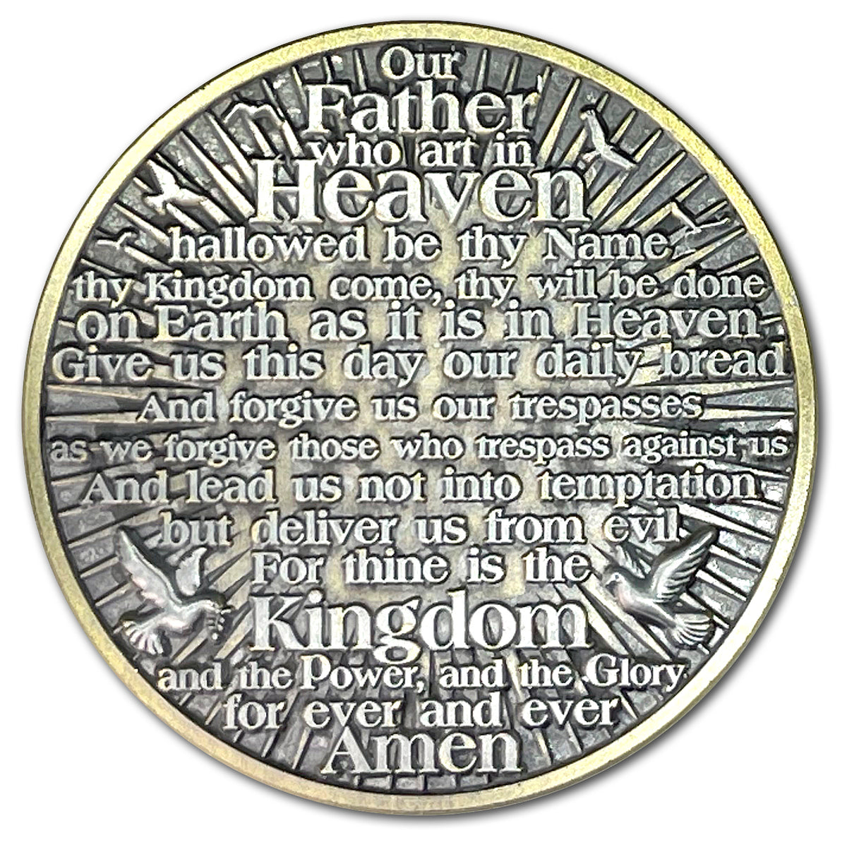 The Lord’s Prayer Matthew 6:9-13 Gospel Biblical Prayer Token Coin