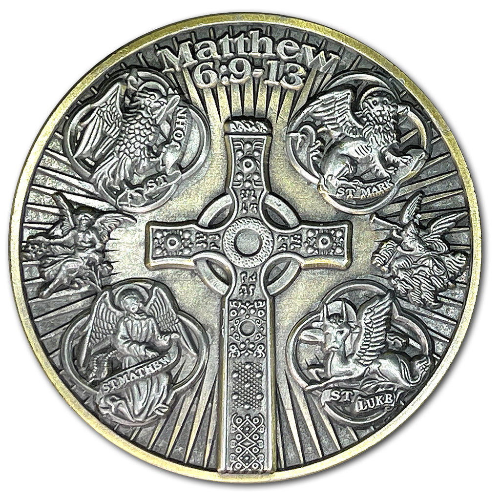 The Lord’s Prayer Matthew 6:9-13 Gospel Biblical Prayer Token Coin