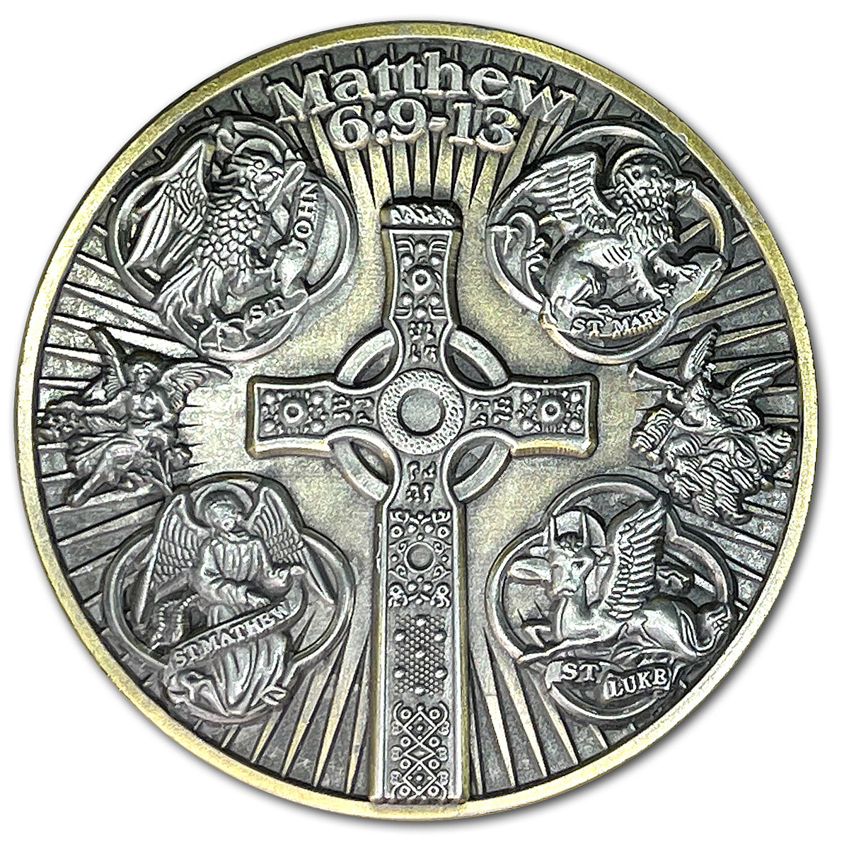 The Lord’s Prayer Matthew 6:9-13 Gospel Biblical Prayer Token Coin