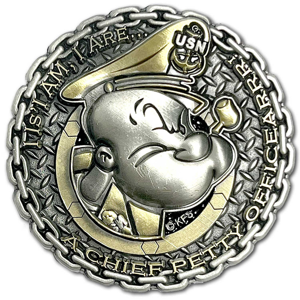 Popeye The Sailor US Navy Chiefs Veteran Collectible Challenge Coin