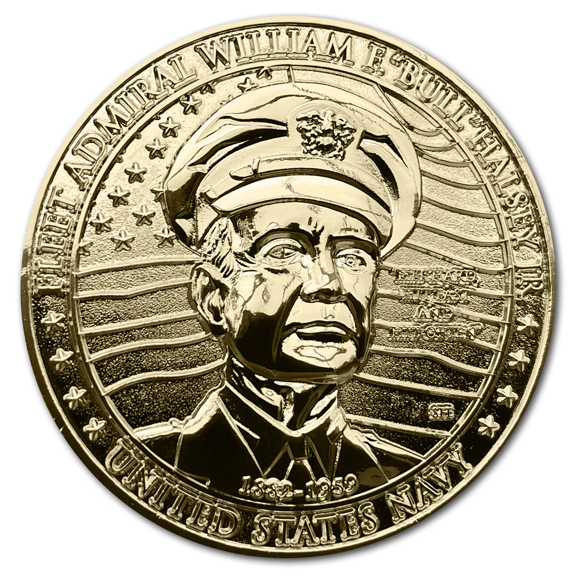 Fleet Admiral William Bull Halsey Great American Heroes Gold Clad Coin
