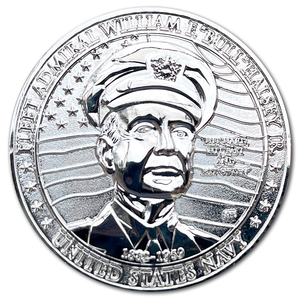 Admiral Bull Halsey Great American Heroes Sterling Silver Clad Collectible Challenge Coin