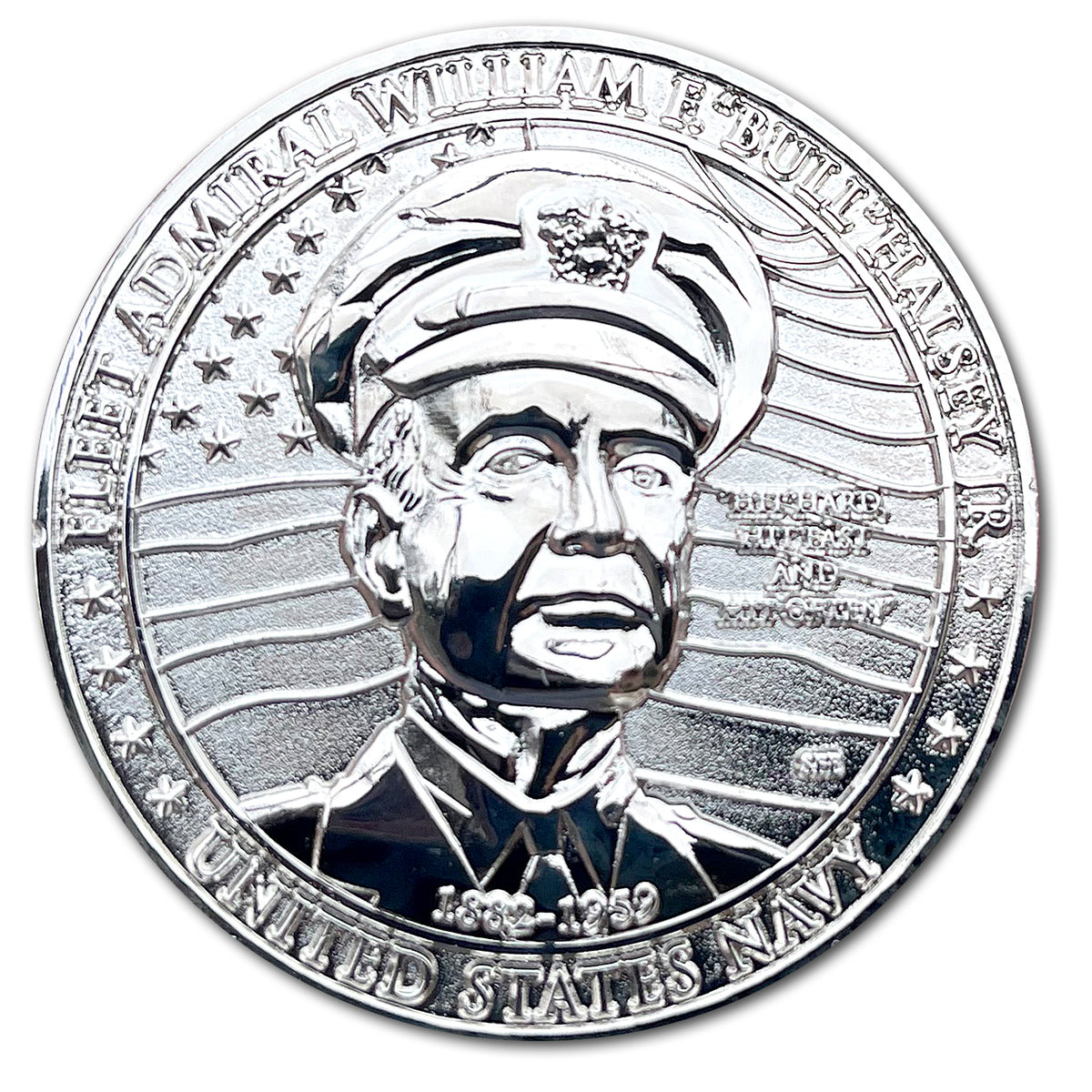 Admiral Bull Halsey Great American Heroes Sterling Silver Clad Collectible Challenge Coin