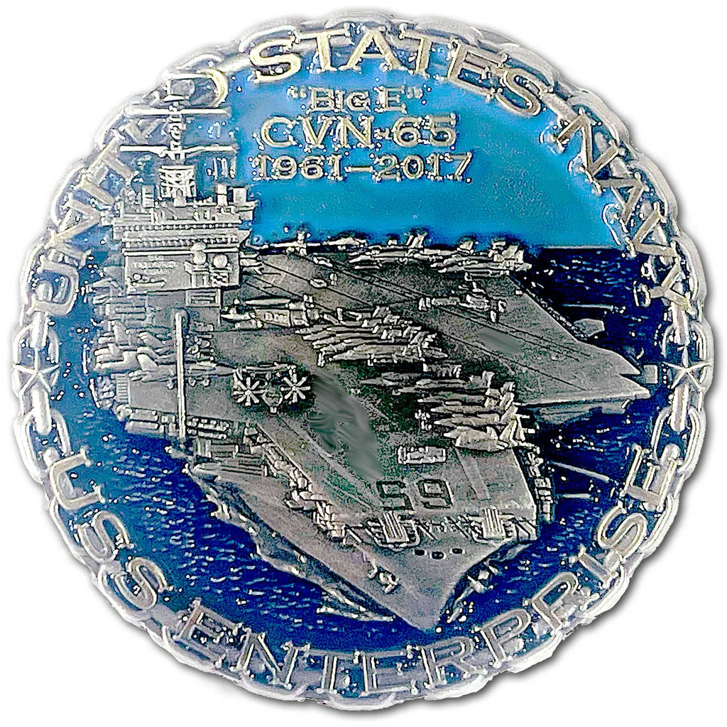 US Navy CV-65 Enterprise Aircraft Carrier Collectible Challenge Coin