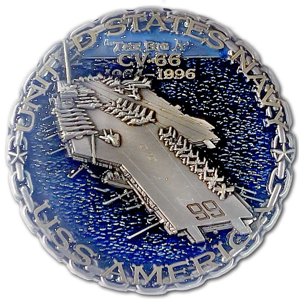 US Navy CVN-66 America Aircraft Carrier Collectible Challenge Coin