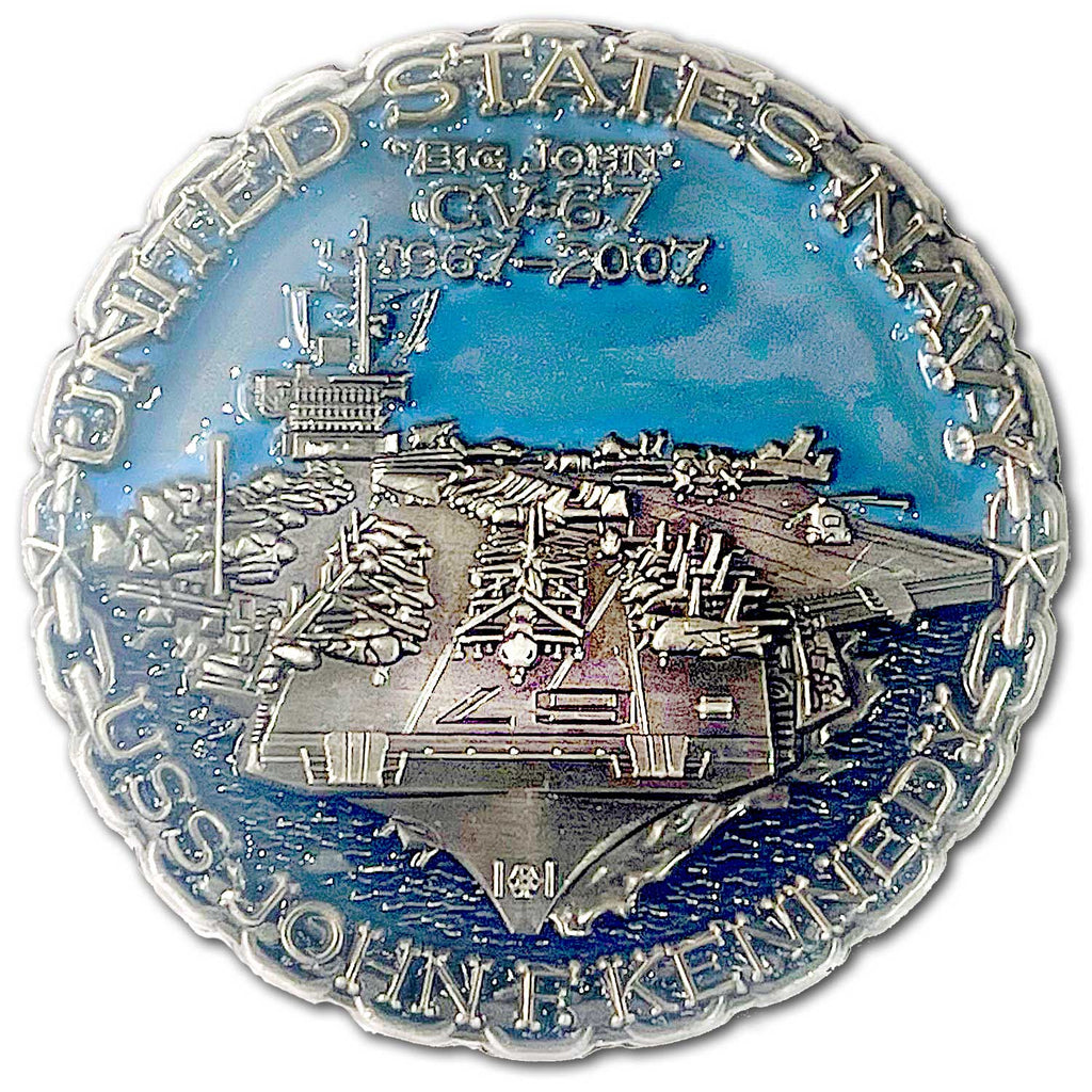 US Navy CVN-67 John F. Kennedy Aircraft Carrier Collectible Challenge Coin