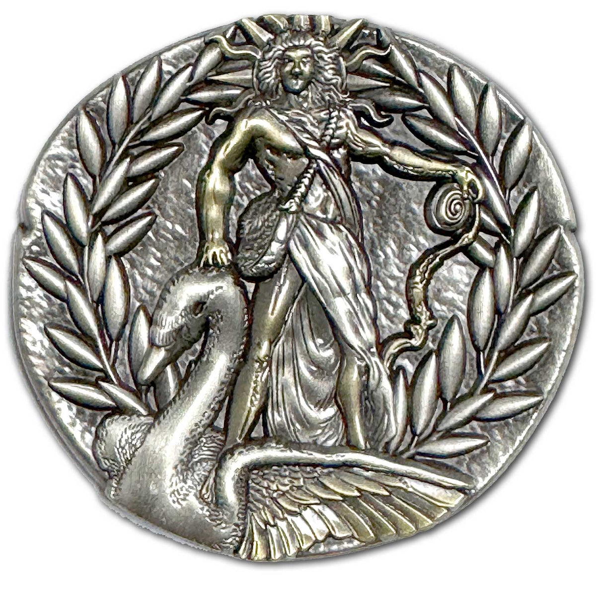 Apollo Greek God of Oracles, Healing, Archery, Music, Swan Ancient Collectible Coin