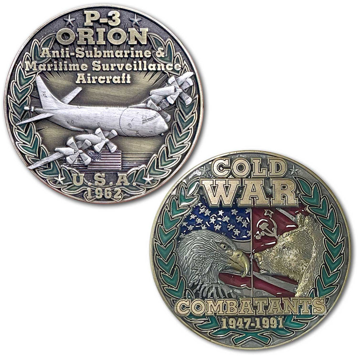 P-3 Orion Anti Submarine Maritime Surveillance USA vs USSR Cold War Combatants Challenge Coin