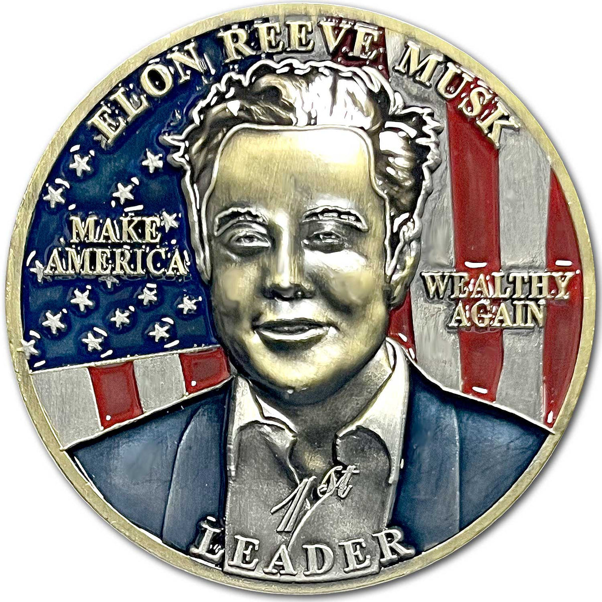 Elon Reeve Musk 1st Leader Department of Government Efficiency Make America Wealthy Again Collectible Challenge Coin