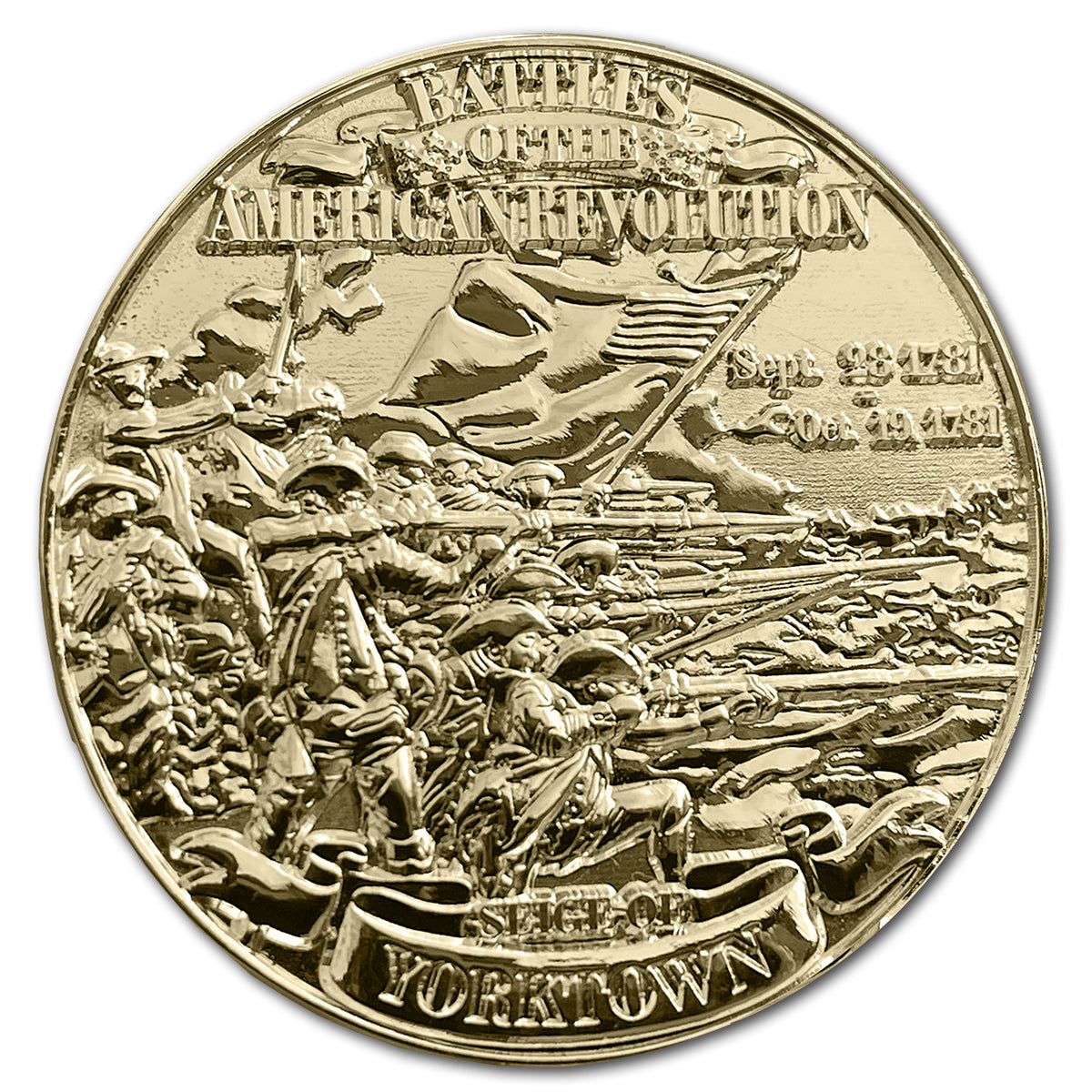Siege Of Yorktown Battles of the American Revolution 24k Gold Clad Collectible Coin
